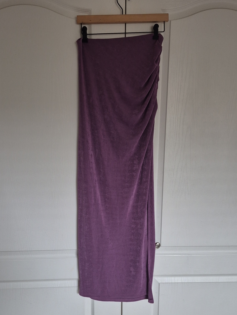 Forever 21 Purple Ruched Side Maxi Skirt With Side Slit